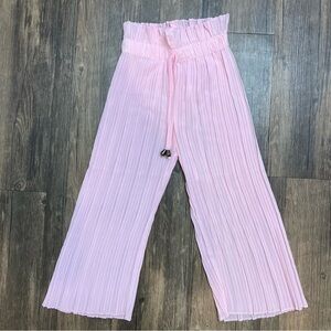 Girls Pleated Wide Leg Pink Pant Size 3 -4